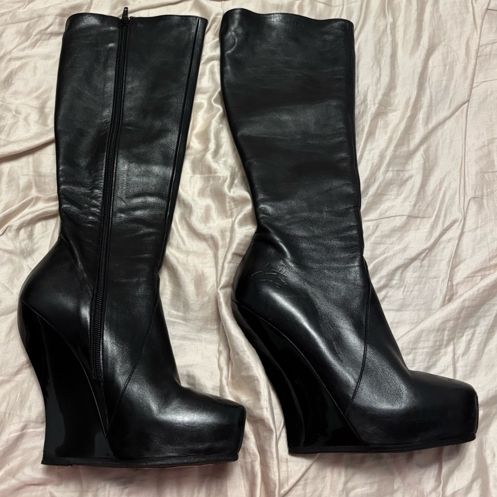 John Fluevog Black Leather Boots